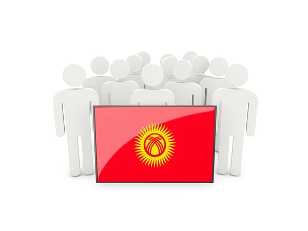 キルギスの旗を持つ人々 — ストック写真