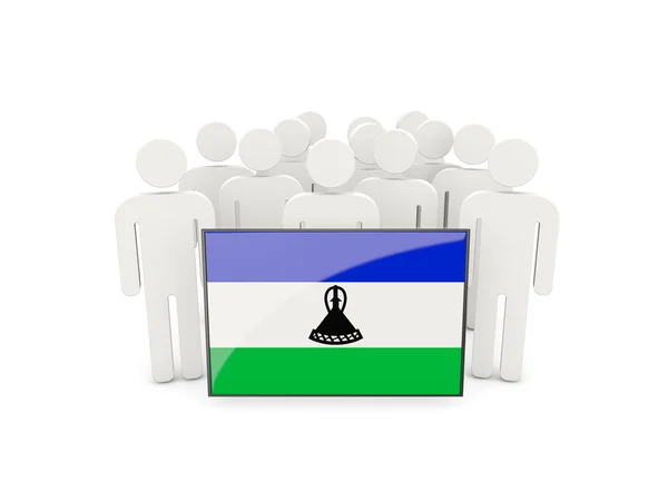 Personer med flagga lesotho — Stockfoto