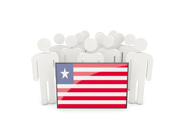 People with flag of liberia — Stock Photo, Image