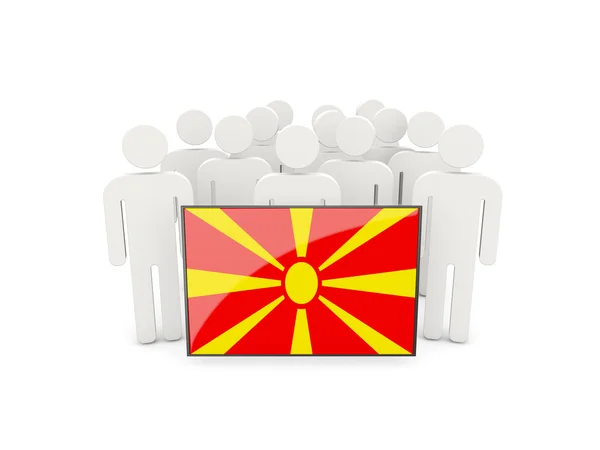 People with flag of macedonia — Stock Photo, Image