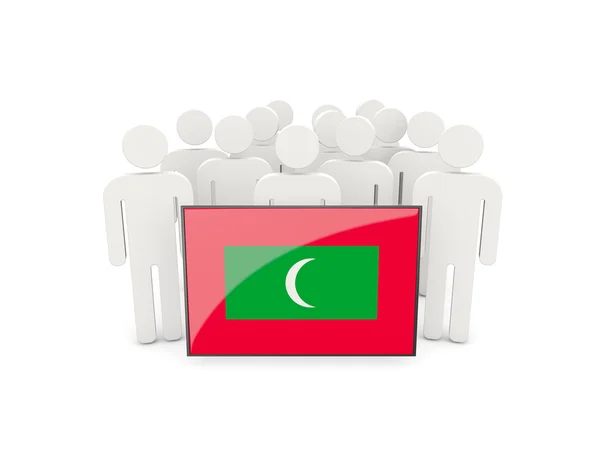 Personnes avec drapeau des Maldives — Photo