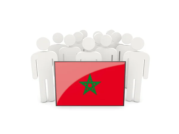 Menschen mit marokkanischer Flagge — Stockfoto