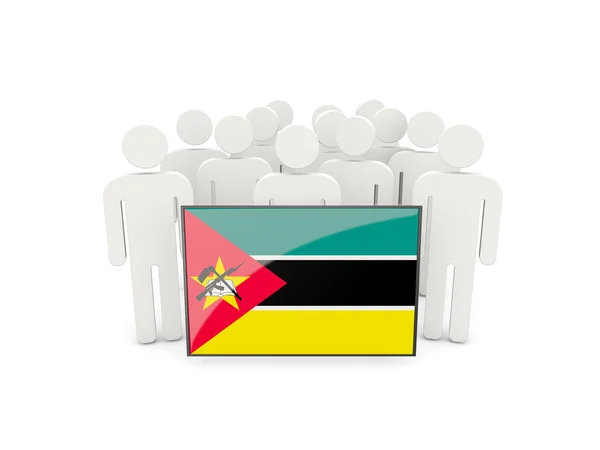 Mensen met vlag van mozambique — Stockfoto