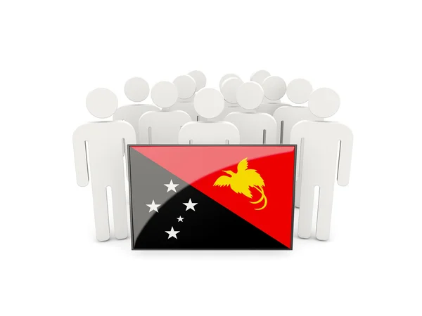 Lidé s vlajka Papuy-Nové Guineje — Stock fotografie