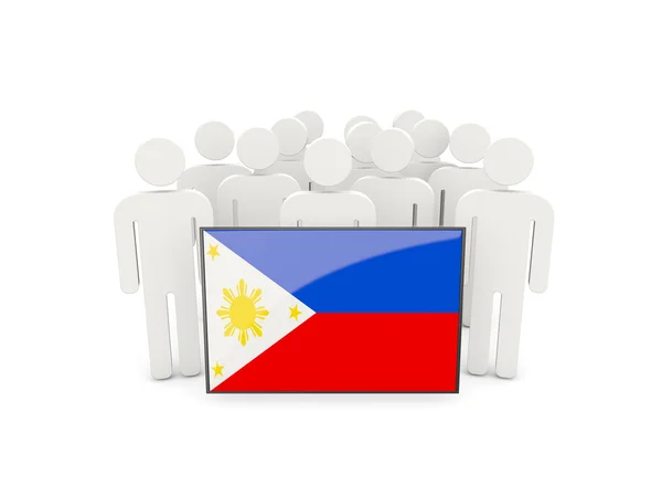 フィリピンの旗を持つ人々 — ストック写真