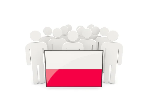 People with flag of poland — Stock Photo, Image