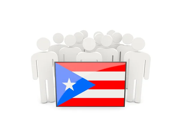 People with flag of puerto rico — Stock Photo, Image