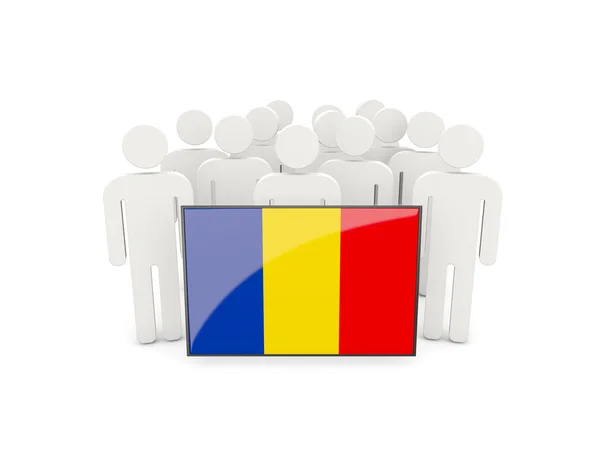 People with flag of romania — Stock Photo, Image
