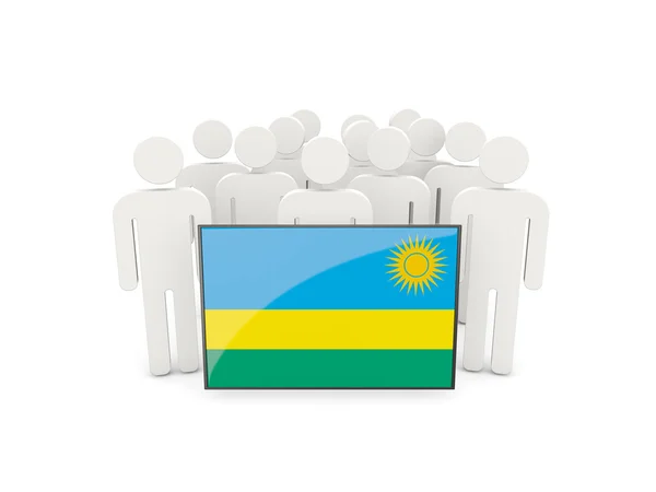 People with flag of rwanda — Stock Photo, Image