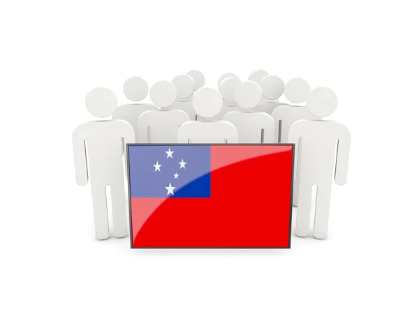 Peuple avec drapeau de Samoa — Photo