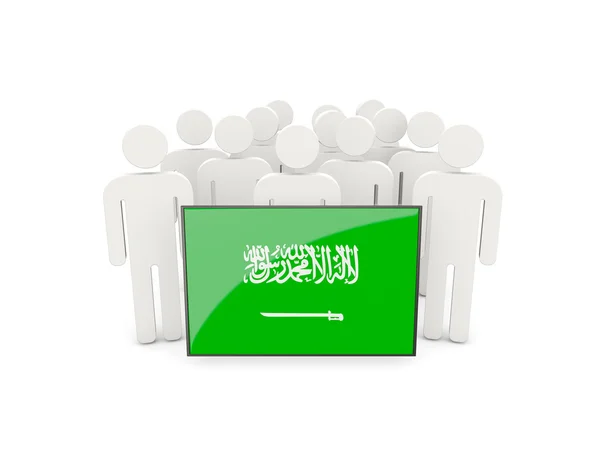 Mensen met vlag van Saoedi-Arabië — Stockfoto