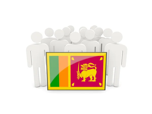 Lidé s vlajka Srí Lanky — Stock fotografie