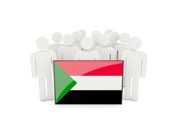 Personas con bandera de sudan —  Fotos de Stock