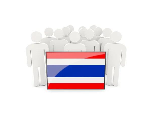 Personnes avec le drapeau de la Thaïlande — Photo