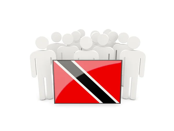Pessoas com bandeira de trinidad e tobago — Fotografia de Stock