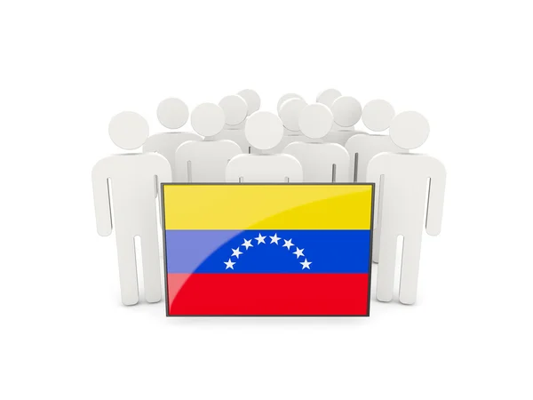 People with flag of venezuela — Stock Photo, Image