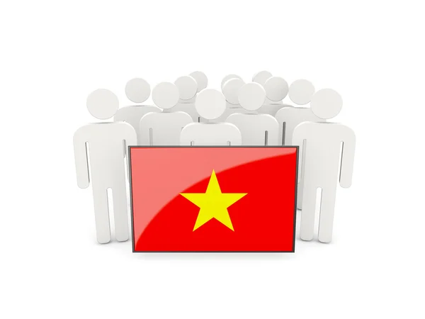 People with flag of vietnam — Stock Photo, Image