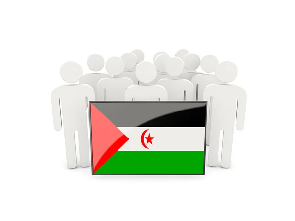 Persone con bandiera di sahara occidentale — Foto Stock