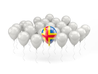 Aland Adaları bayrağı ile Hava balonlar