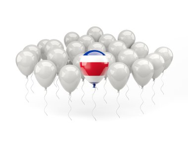 Kosta Rika bayrağı ile Hava balonlar