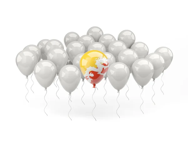 Balões de ar com bandeira do Butão — Fotografia de Stock