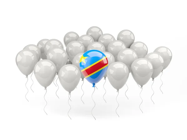 Lucht ballonnen met vlag van democratische republiek congo — Stockfoto