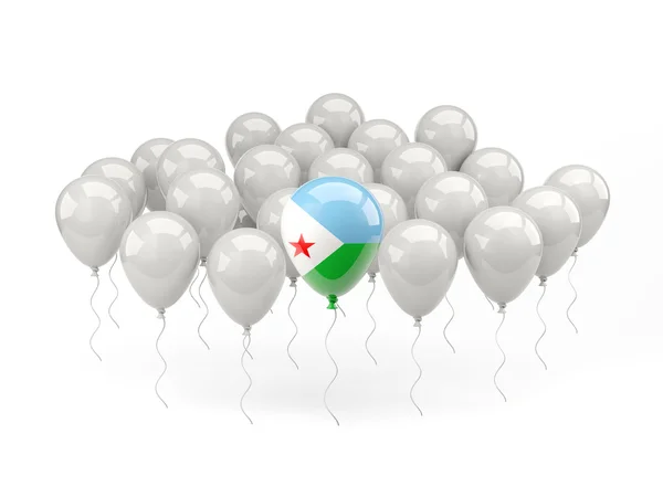 Ballons à air avec drapeau de djibouti — Photo