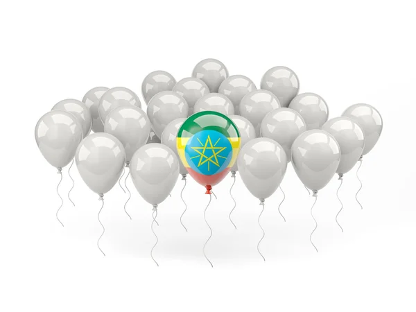 Balões de ar com bandeira de Etiópia — Fotografia de Stock