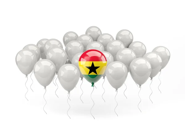 Ballons à air avec drapeau de ghana — Photo