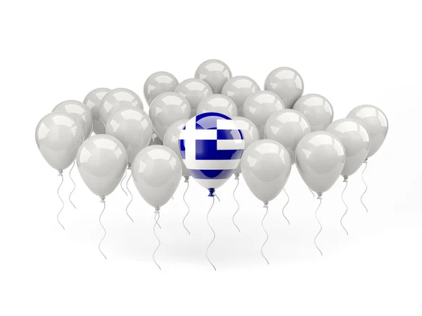 Air balloons with flag of greece — Stock Photo, Image