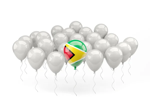 Air balloons with flag of guyana — Stock Photo, Image