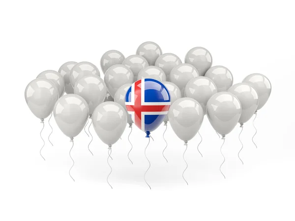 Balões de ar com bandeira de Islândia — Fotografia de Stock