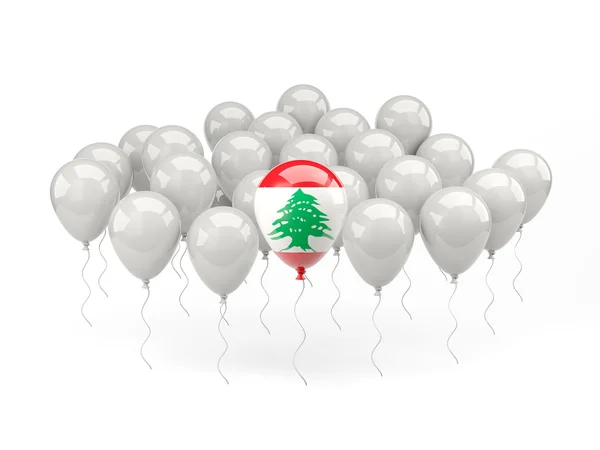 Lucht ballonnen met vlag van Libanon — Stockfoto