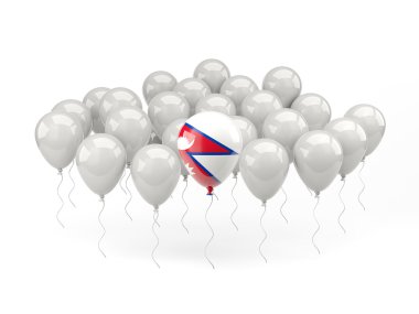 Hava balonları nepal bayrağı ile
