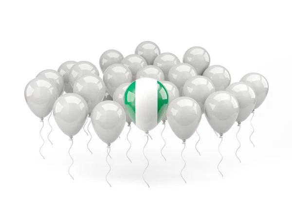 Globos de aire con bandera de nigeria — Foto de Stock