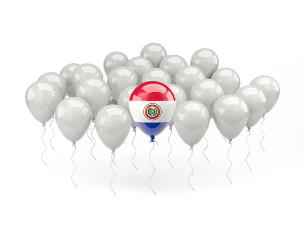 Lucht ballonnen met vlag van paraguay — Stockfoto