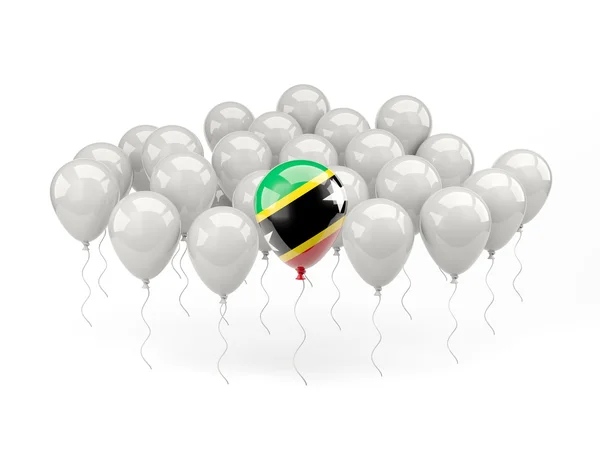 Lucht ballonnen met vlag van saint kitts en nevis — Stockfoto