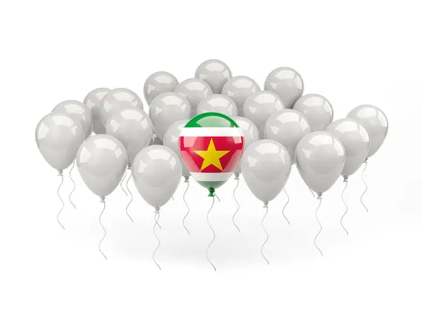 Palloncini d'aria con bandiera del suriname — Foto Stock
