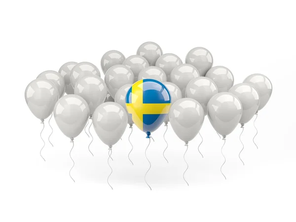 Balões de ar com bandeira da Suécia — Fotografia de Stock