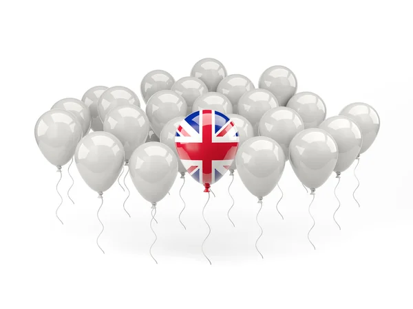 Air balloons with flag of united kingdom — Stock Photo, Image