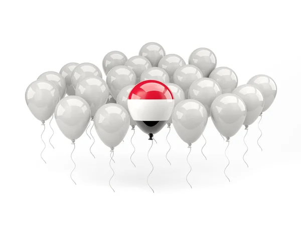Air balloons with flag of yemen — Stock Photo, Image