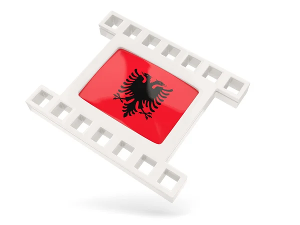 Movie icon with flag of albania — Stock Photo, Image