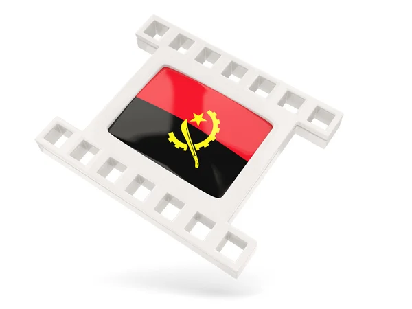 Ícone de filme com bandeira de angola — Fotografia de Stock