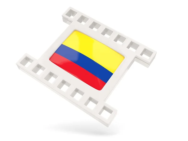 Film ikona z flaga Kolumbii — Zdjęcie stockowe