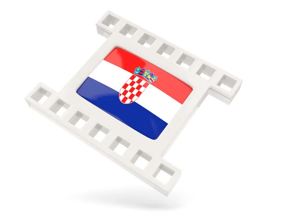 Icono de película con bandera de croacia — Foto de Stock