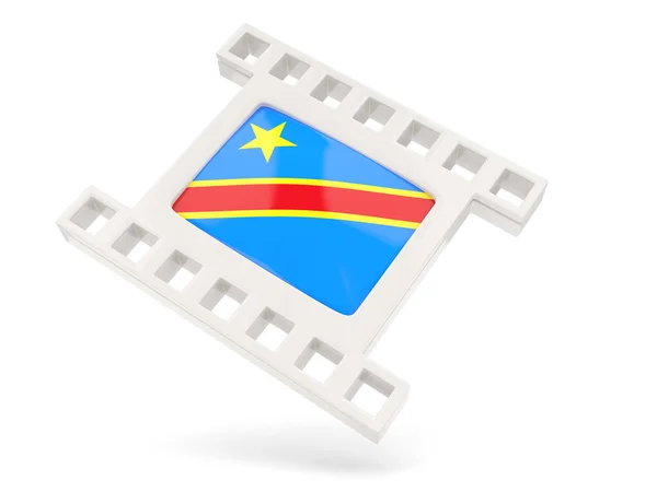 Icona del film con bandiera della repubblica democratica del congo — Foto Stock