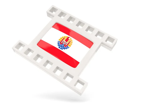 Film simgesi ile Fransız Polinezyası bayrağı — Stok fotoğraf