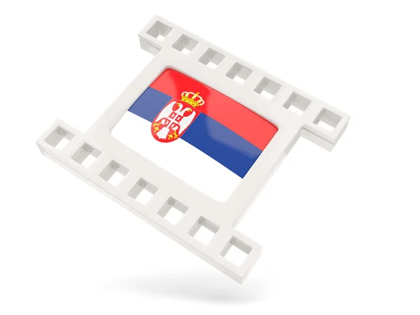 Icono de película con bandera de serbia — Foto de Stock