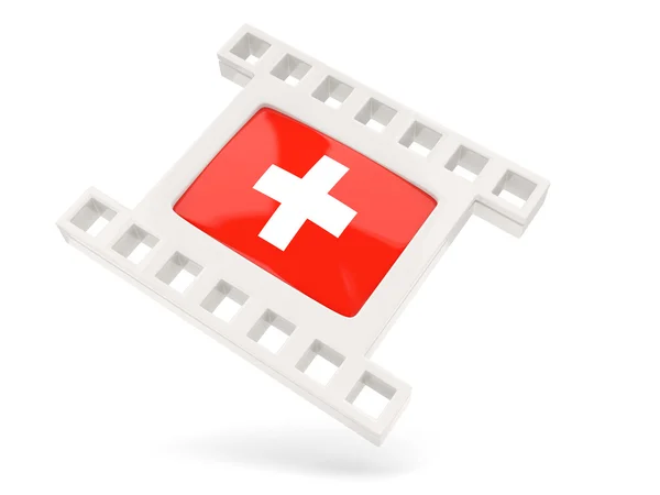 Icono de película con bandera de Suiza —  Fotos de Stock