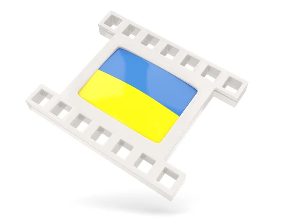 Ícone de filme com bandeira de ucraniano — Fotografia de Stock